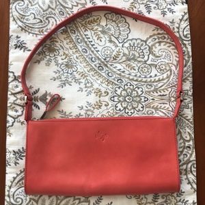 Leather Monsac Coral Colored Purse
